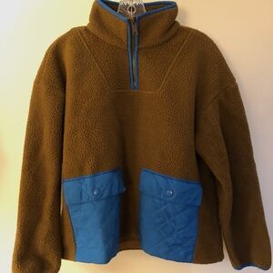 Madewell Fleece Quilted-Pocket Popover Jacket - small